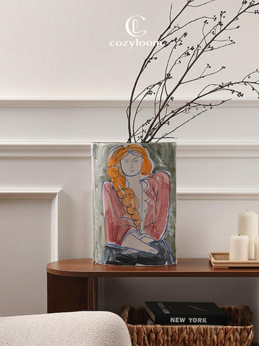 Muse Reverie Abstract Girl Ceramic Vase