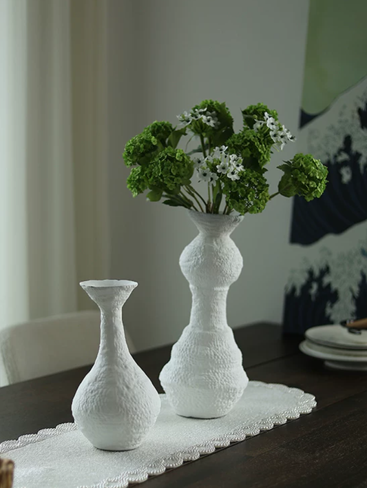 Antique Gourd Pleated Artisan Vase