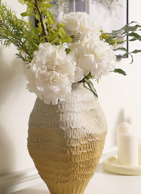 Heritage Patina Wide-Mouth Ceramic Vase