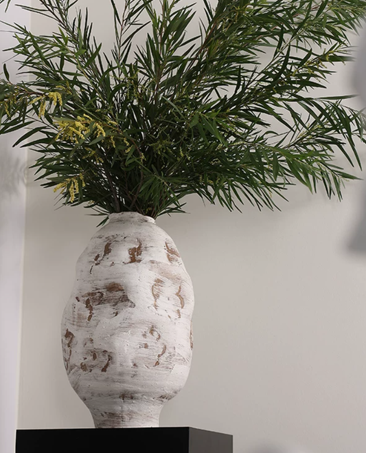 Raw Earth Handcrafted Floral Vessel
